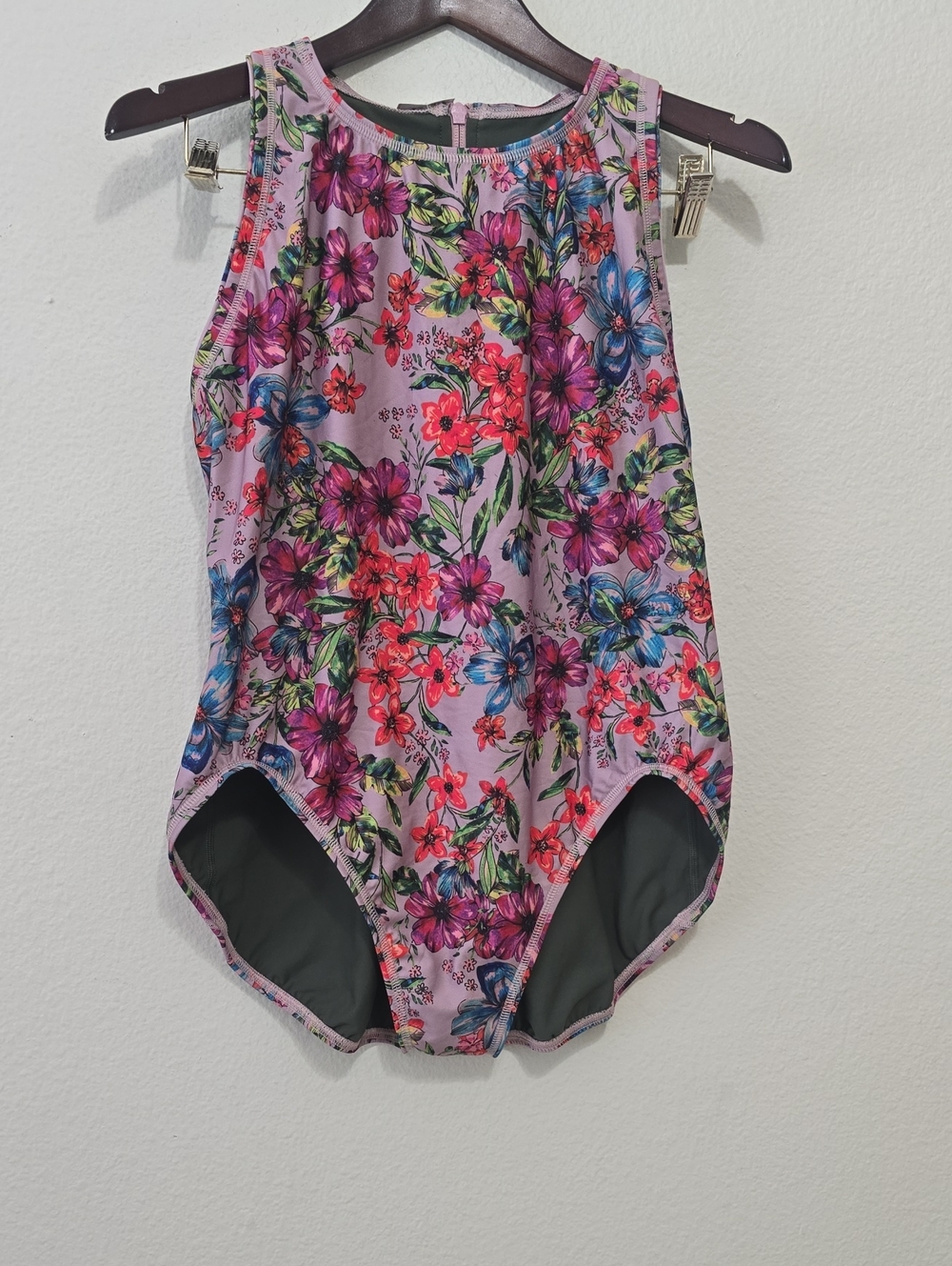 Jolyn Clothing Floral One-Piece Swimsuit in Lavender Pink Multi